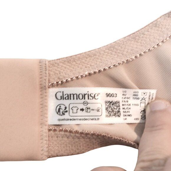 Glamorise Bra 48D Light Beige / Tan Lace Detail Underwire - Picture 6 of 7